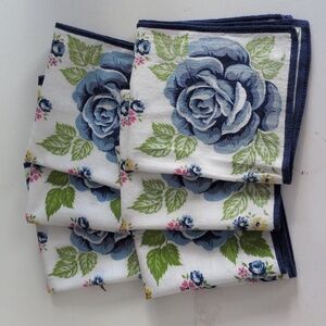 Lot of 6 Vintage Deadatock Floral Handkerchiefs